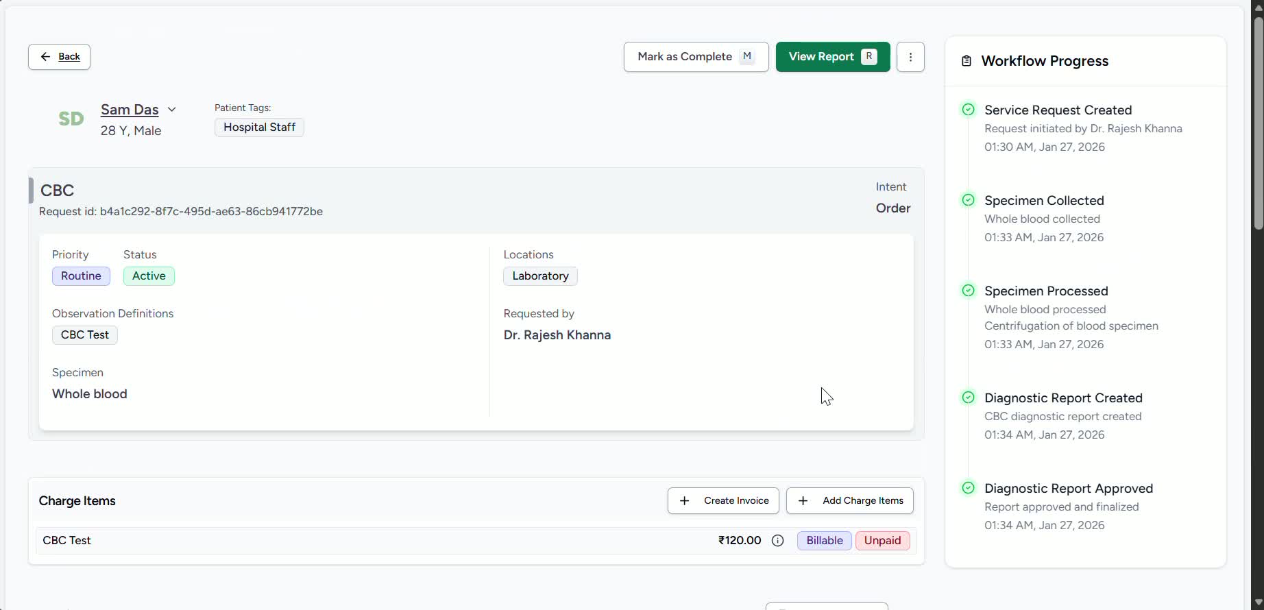Service Request Review & Results - Care Platform Documentation