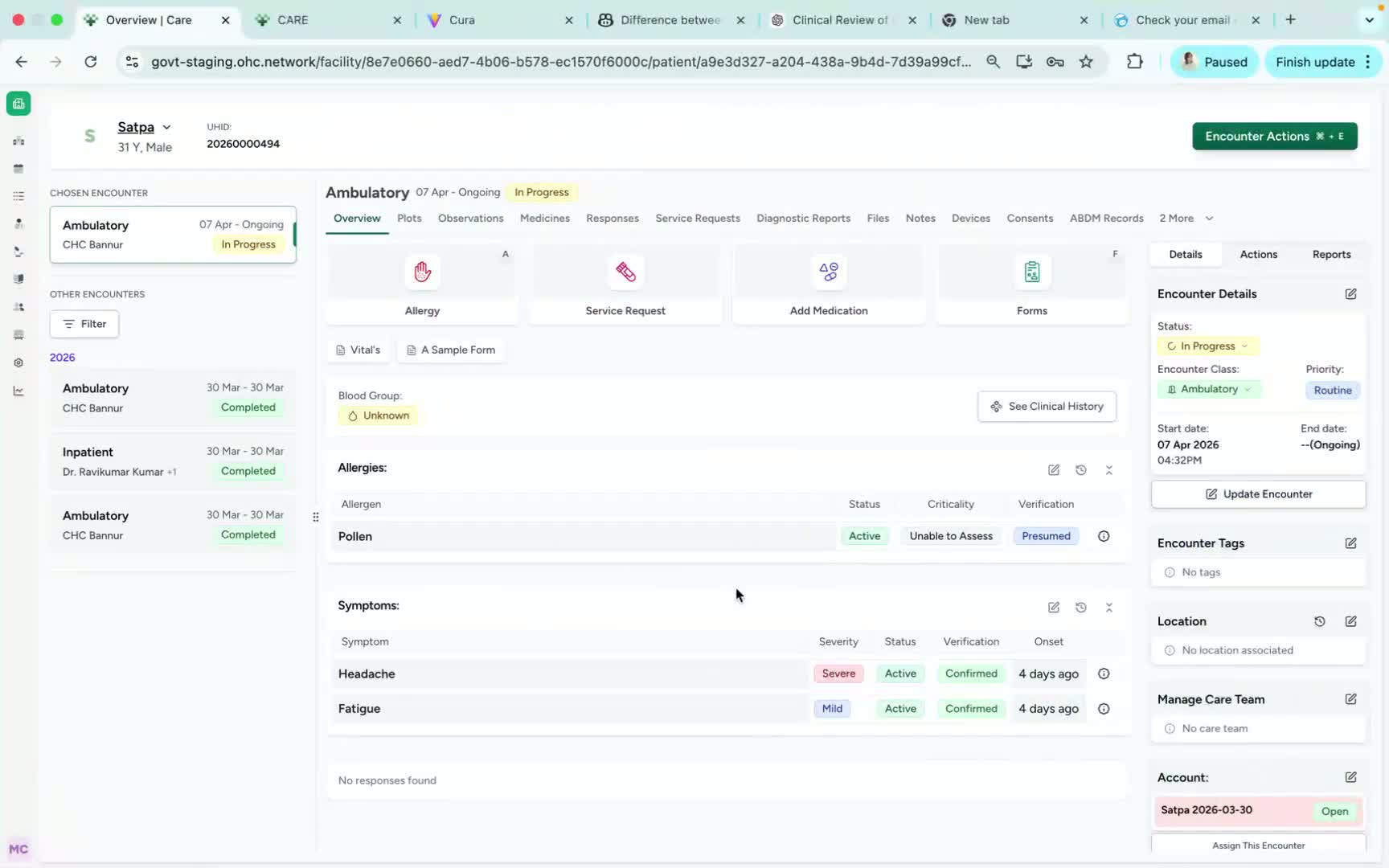 Update Diagnosis - Care Platform Documentation